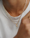 Birthstone link necklace <br>Gold Vermeil