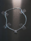 Birthstone link necklace <br>Silver