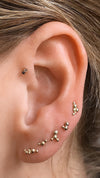 Molecule stud earring <br>Solid gold