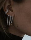 Trapeze Crystal Earrings <br> Silver he