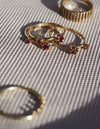 Siamese Rhodolite ring <br>Solid gold