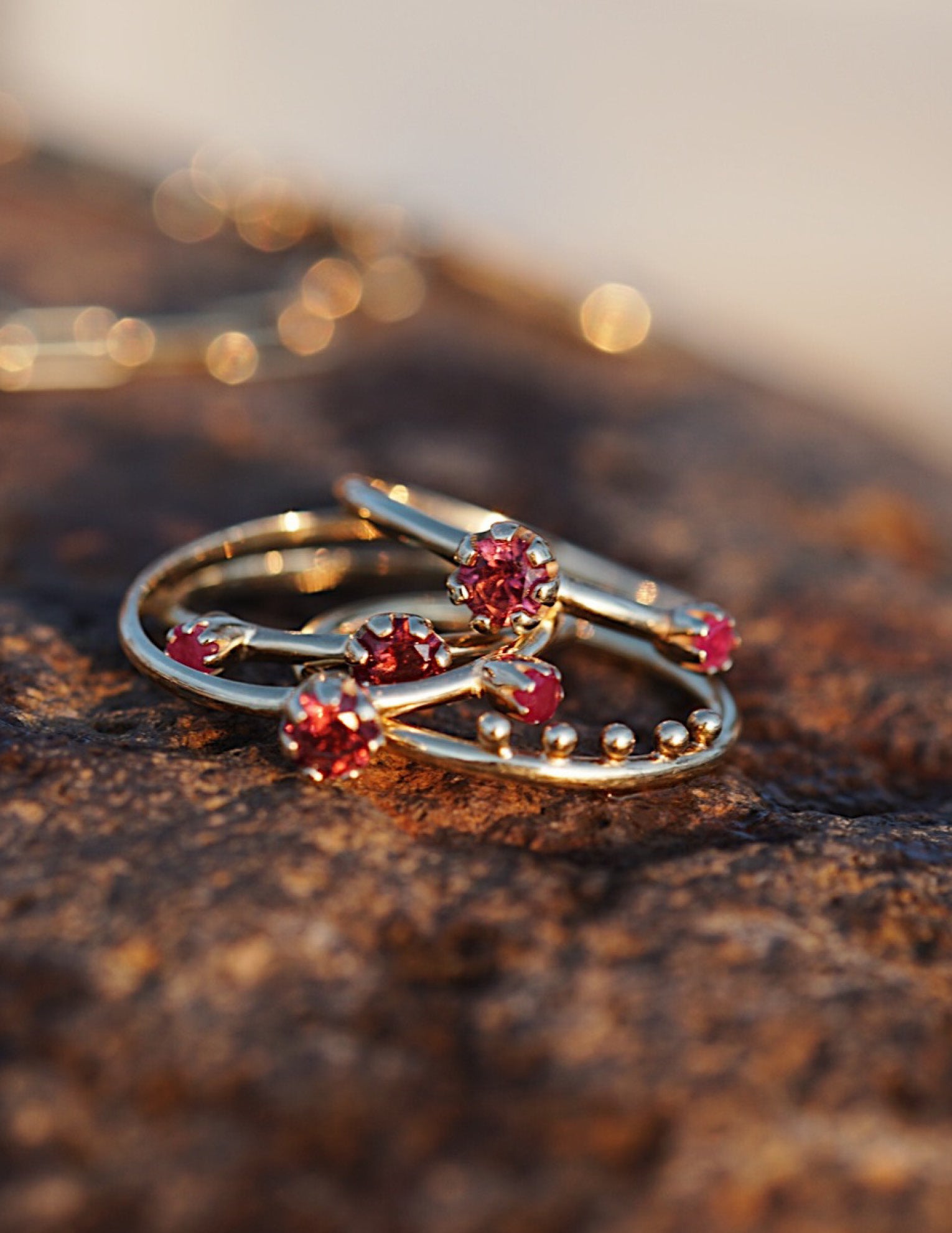 Gold on sale rhodolite ring